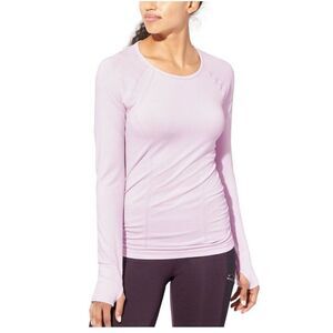 Athleta Fastest Track Long Sleeve Top Workout Size Medium Pink Stretchy Athletic